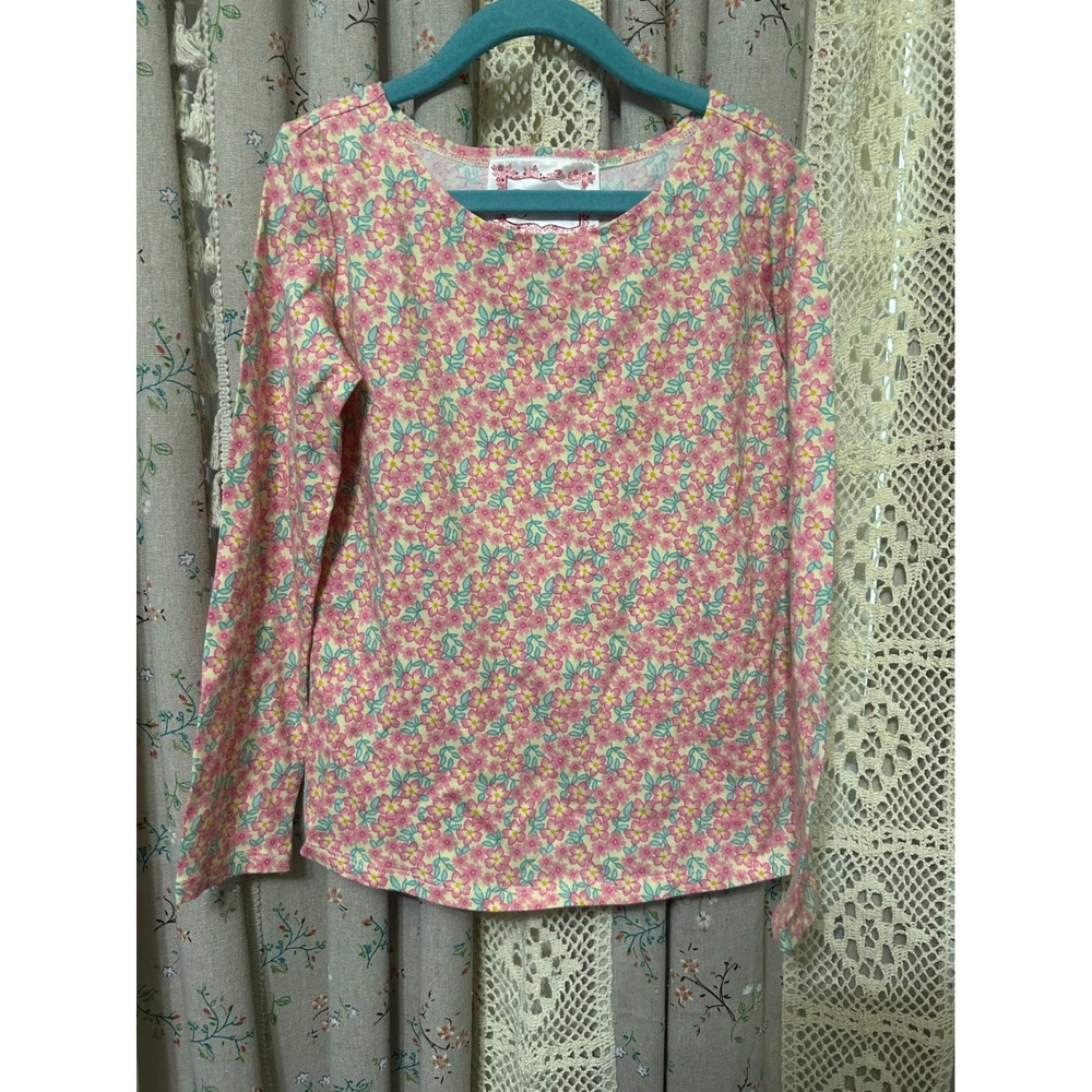American Girl Beforever Floral Long Sleeve Top Pink Blue Girls Size 7/8 EUC